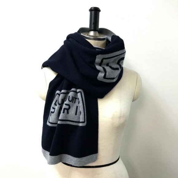LOUIS VUITTON Esharpe Gravity Scarf Navy/Gray - Picture 5 of 9